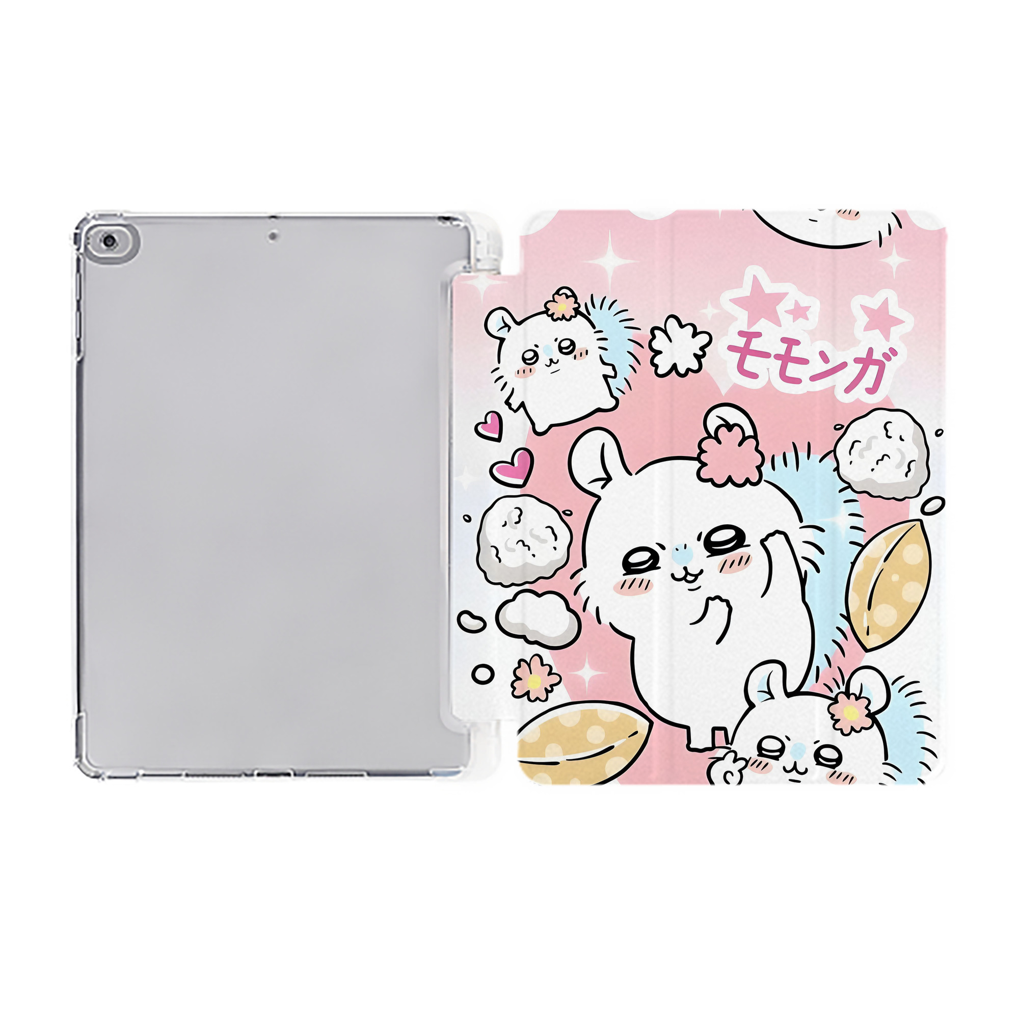 （画像用） ちいかわ Chii-kawa IPad ケース ペン収納付き 三つ折りスタンド PUレザー×シリコン 対応機種9.5/10.5/10.9インチ